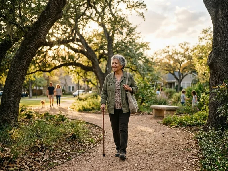 Senior adult walking in the Round Rock area